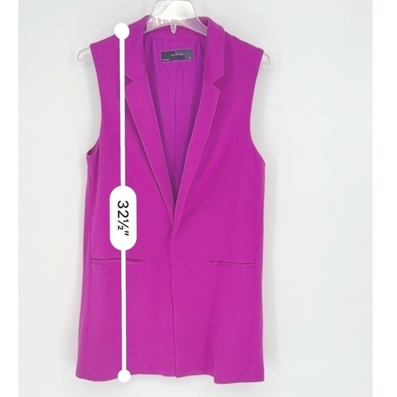 The Limited Magenta Purple Sleeveless Longline Blazer Vest M Preppy 91-24-01 - Picture 8 of 14